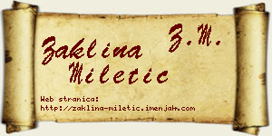 Žaklina Miletić vizit kartica